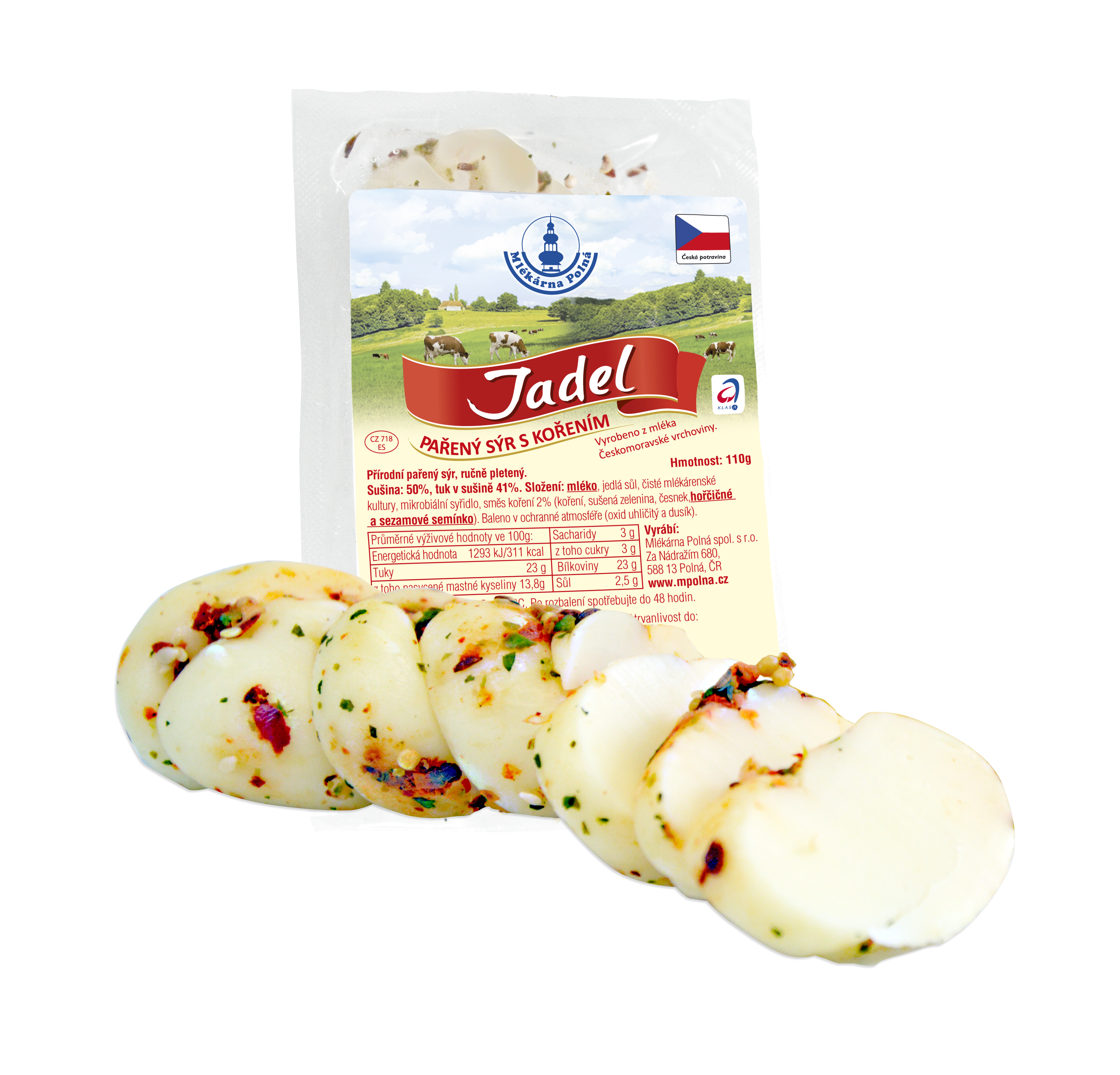 obrázek Jadel přírodní pařený ručně pletený sýr s kořením 110&nbsp;g